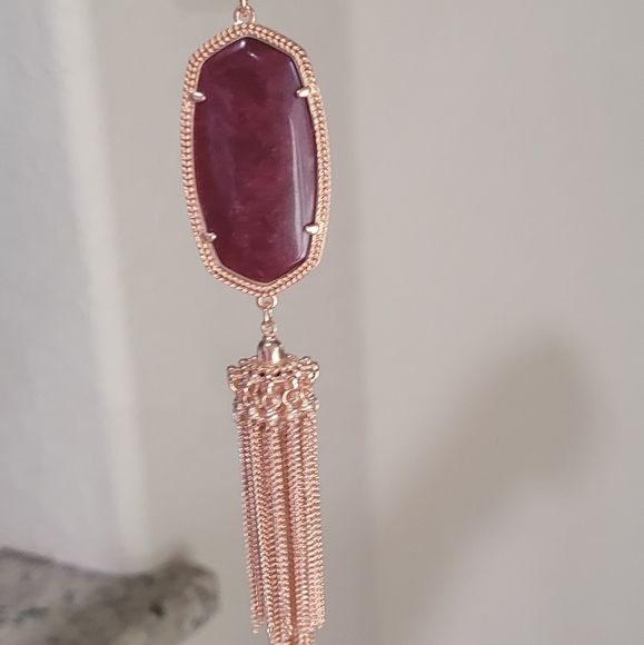 Kendra Scott Maroon Rose Gold Long Necklace Custom - Picture 10 of 13